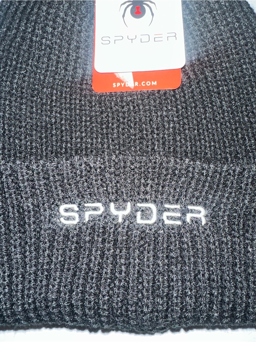 SPYDER OS Boy/Girl Black Knit Cuffed Beanie Hat - Picture 13 of 13